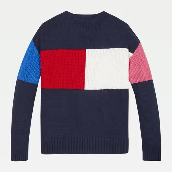 Tommy Hilfiger Girls Flag Sweater Twilight Navy Sizes 8, 10 and 12 - Picture 3 of 7